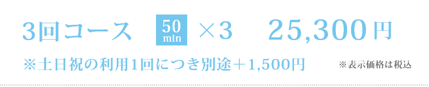 就活レッスン 3回コース［50分］25,300円（※土日祝の利用1回につき別途＋1,500円）